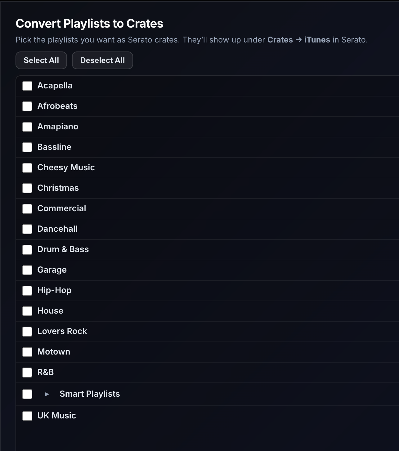 Playlists become Serato crates